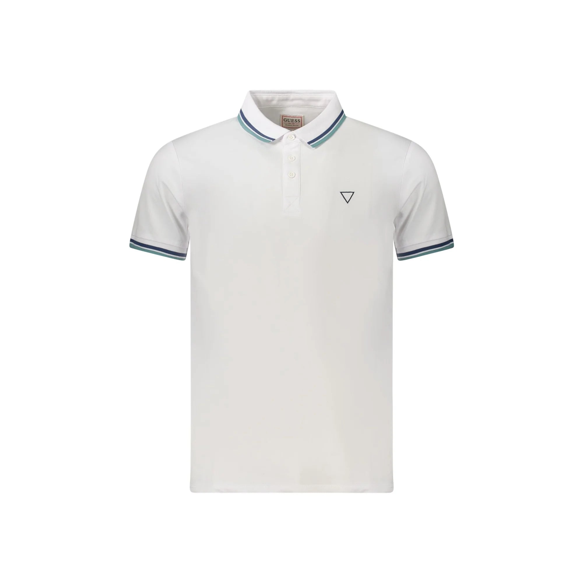 Guess Jeans Polo Maniche Corte Uomo Bianca Ricamo Bianco - foto prodotto